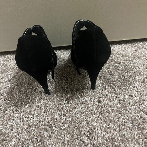 Miu Miu Suede black thick strappy heel booties - Picture 3 of 9